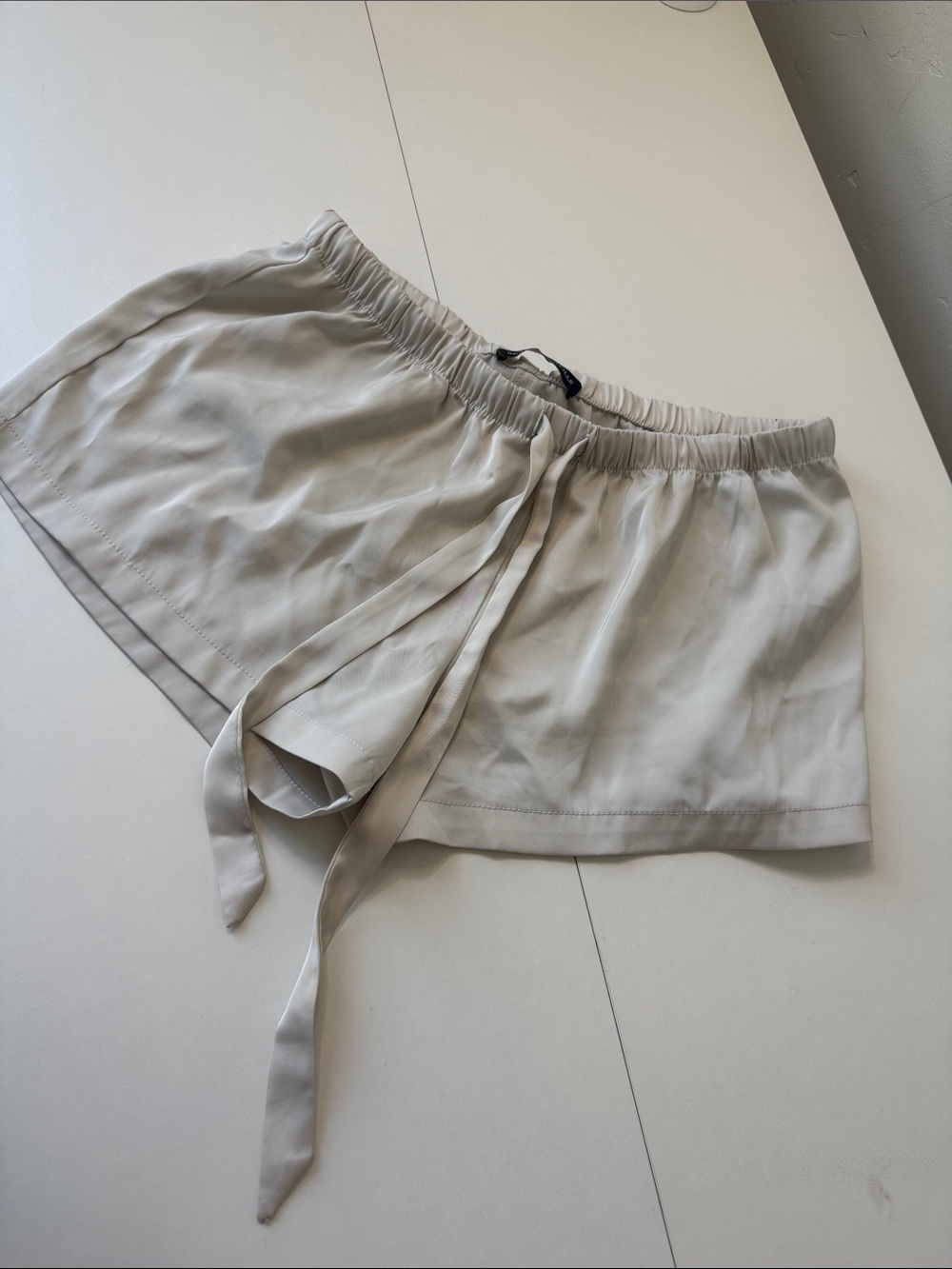 Brandy Melville Light Gray Elastic Waist Tie Shorts